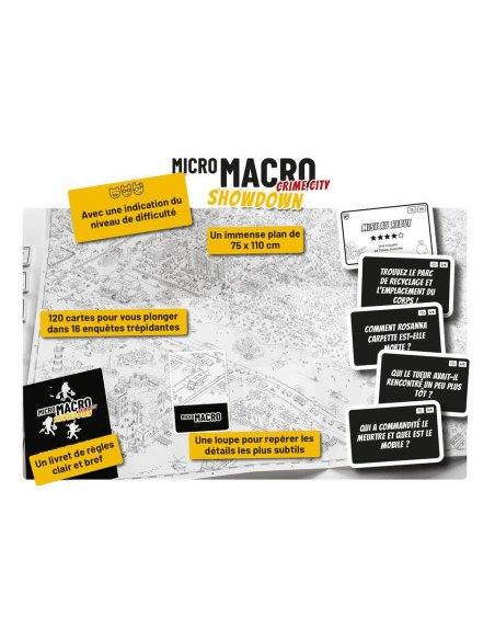 Micro Macro 4 : Showdown - Jeux de société - Jeu d'Enquêtes - dos de la boîte