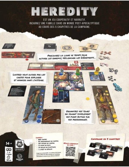 Heredity - Jeux de société - Jeux Coopératifs - dos de la boîte
