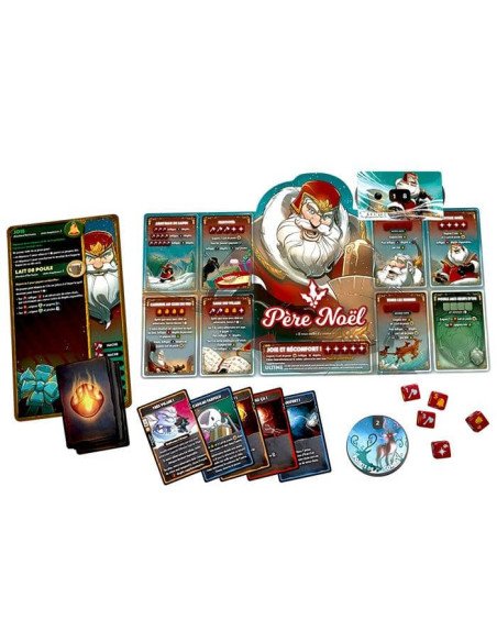 Dice Throne : Père Noël vs Krampus - Jeux de société - Jeux 2 Joueurs - contenu - matériel - visuel