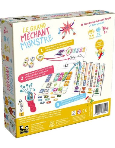 Le Grand Méchant Montre - Jeux Enfants - Jeux 5 ans - dos de la boîte