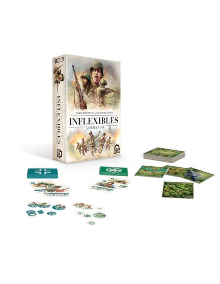 Infexibles Normandie - Jeux de société - 2 joueur - guerre - affrontement - débarquement - boite - matériel - cartes - intérieur