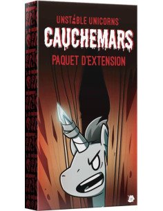 Unstable Unicorns : Cauchemars - Extention - Jeu de société - Ambiance - Boite - Illustration - Couverture
