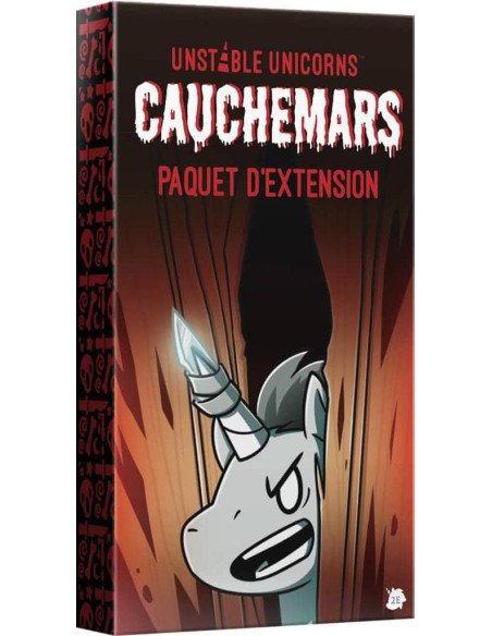 Unstable Unicorns : Cauchemars - Extention - Jeu de société - Ambiance - Boite - Illustration - Couverture