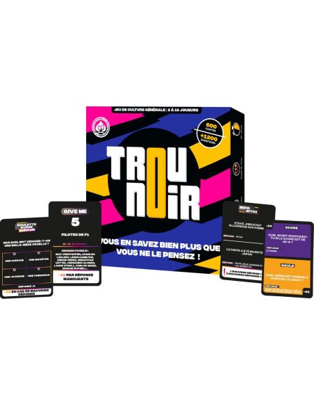 Trou noir - Culture générale - Jeu de société - Boite - Cartes - Matériel