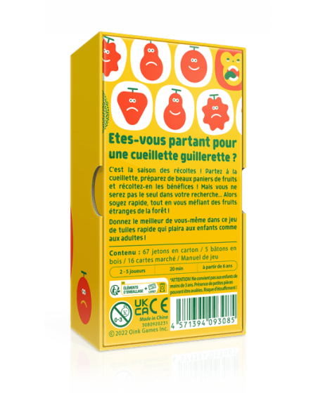 Quickity Pickity - Jeux de société - Jeux Familiaux - dos de la boîte