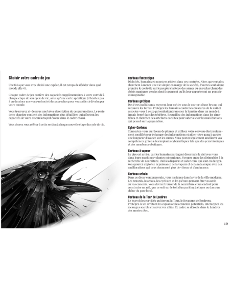 La voie du corbeau - Jeu de rôle - Cartes - Livre d'aventure - Couverture - Graphisme  - Personnages