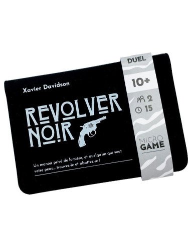 Revolver noir - Microgame - Pochette - Boite - Graphisme -Illustration - Couverture