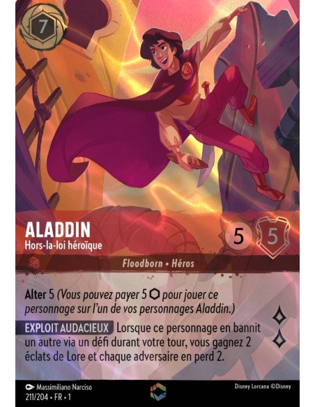 S1 - 211/204 - Aladdin : Hors-la-loi héroïque - Enchantée - Disney Lorcana - Série 1