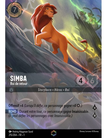 S1 - 215/204 - Simba : Roi de retour - Enchantée - Disney Lorcana - Série 1