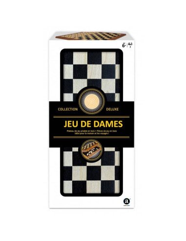 Jeu de Dames en Bois Pliable - Deluxe - Jeux de société - Jeux Classiques - cover - couverture - boîte