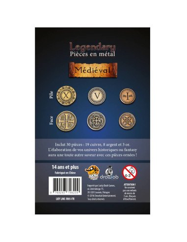 Legendary Metal Coins : Médiéval - Accessoires - pièces - Jeu de rôle