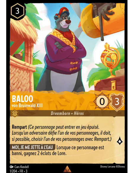 S3 - 001/204 - Baloo : von Bruinwald XIII - Disney Lorcana - Série 3