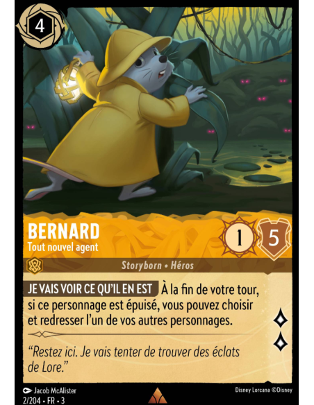 S3 - 002/204 - Bernard : Tout nouvel agent - Disney Lorcana - Série 3
