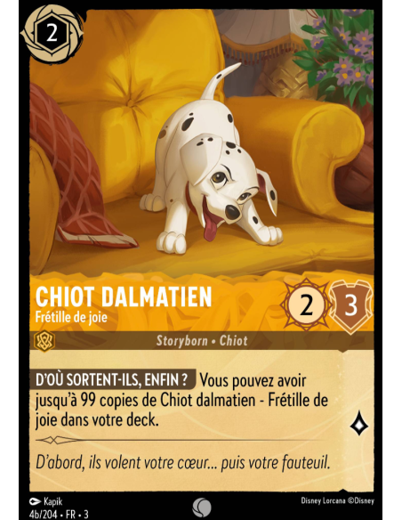 S3 - 004b/204 - Chiot Dalmatien : Frétille de joie - Disney Lorcana - Série 3