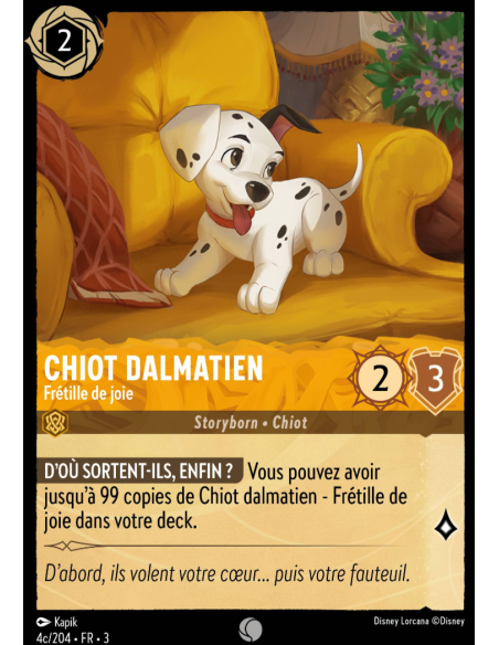 S3 - 004c/204 - Chiot Dalmatien : Frétille de joie - Disney Lorcana - Série 3