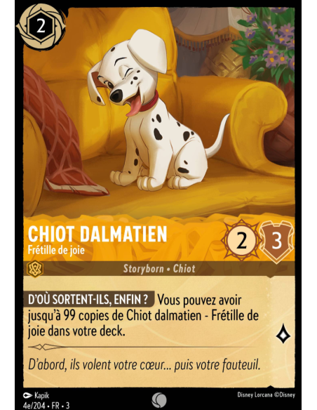 S3 - 004e/204 - Chiot Dalmatien : Frétille de joie - Disney Lorcana - Série 3