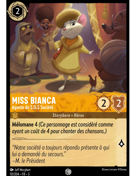 S3 - 010/204 - Miss Bianca : Agente de S.O.S Société - Disney Lorcana - Série 3
