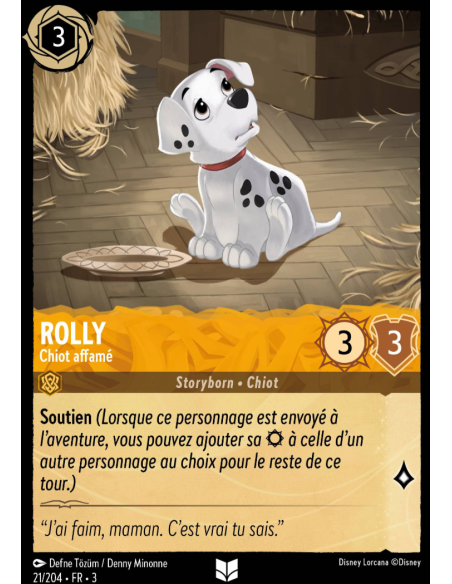 S3 - 021/204 - Rolly : Chiot Affamé - Disney Lorcana - Série 3