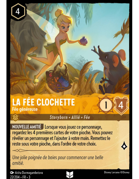 S3 - 022/204 - La Fée Clochette : Fée généreuse - Disney Lorcana - Série 3