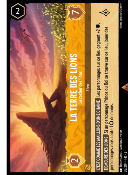 S3 - 033/204 - La Terre des Lions : Le rocher des lions - Disney Lorcana - Série 3