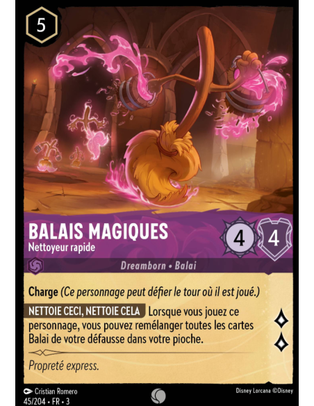 S3 - 045/204 - Balais Magiques : Nettoyeur rapide - Disney Lorcana - Série 3