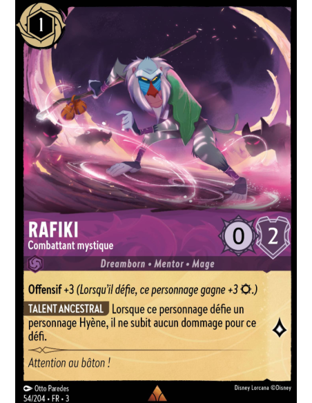S3 - 054/204 - Rafiki : Combattant mystique - Disney Lorcana - Série 3