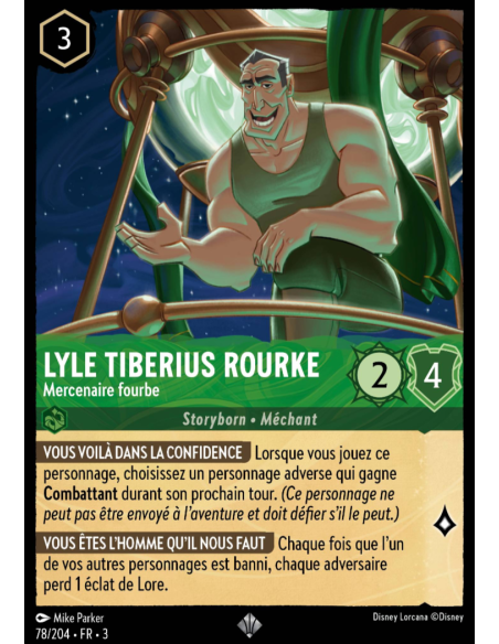 S3 - 078/204 - Lyle Tiberius Rourke : Mercenaire fourbe - Disney Lorcana - Série 3