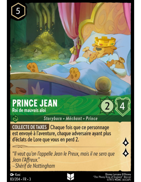 S3 - 083/204 - Prince Jean : Roi de mauvais aloi - Disney Lorcana - Série 3