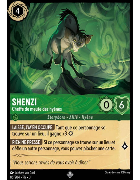 S3 - 085/204 - Shenzi : Cheffe de meute des hyènes - Disney Lorcana - Série 3