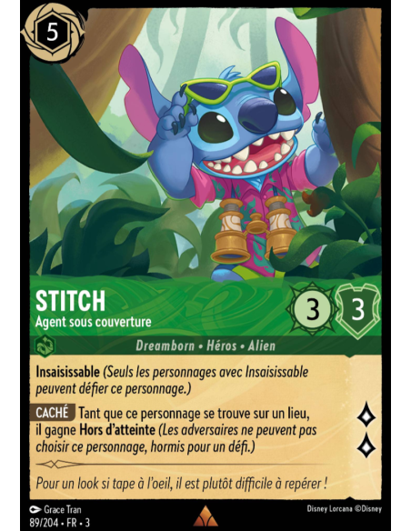 S3 - 089/204 - Stitch : Agent sous couverture - Disney Lorcana - Série 3