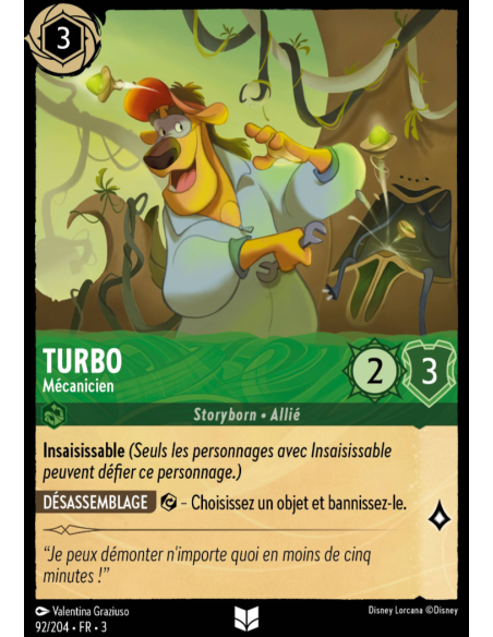 S3 - 092/204 - Turbo : Mécanicien - Disney Lorcana - Série 3