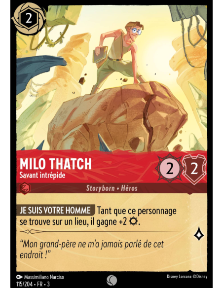 S3 - 115/204 - Milo Tatch : Savant intrépide - Disney Lorcana - Série 3