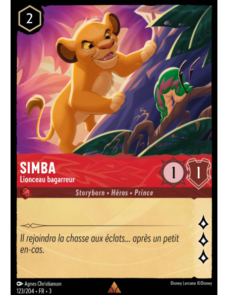 S3 - 123/204 - Simba : Lionceau Bagarreur - Disney Lorcana - Série 3