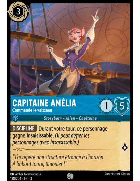 S3 - 138/204 - Capitaine Amélia : Commande le vaisseau - Disney Lorcana - Série 3