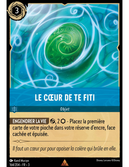 S3 - 164/204 - Le Cœur de Te Fiti - Disney Lorcana - Série 3