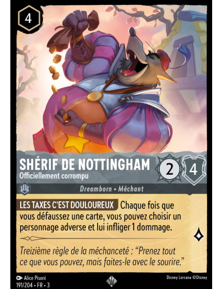 S3 - 191/204 - Shérif de Nottingham - Disney Lorcana - Série 3