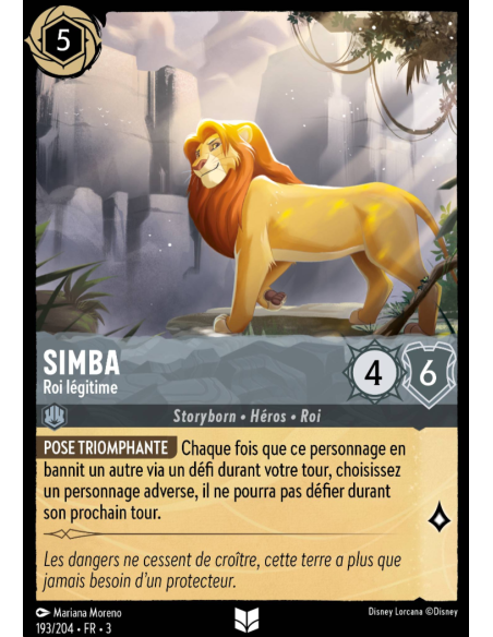 S3 - 193/204 - Simba : Roi Légitime - Disney Lorcana - Série 3