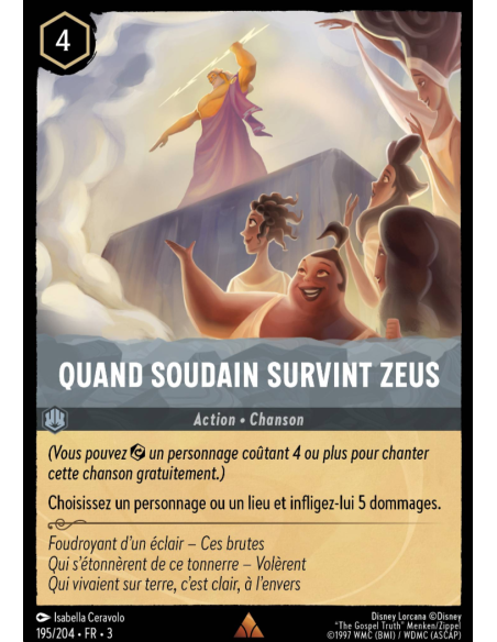 S3 - 195/204 - Quand Soudain Survint Zeus - Disney Lorcana - Série 3