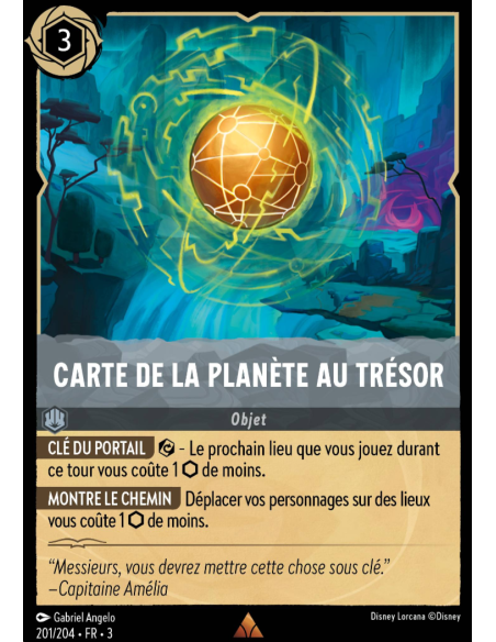 S3 - 201/204 - Carte de La Planète au Trésor - Disney Lorcana - Série 3