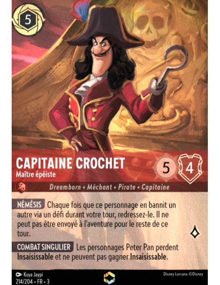 S3 - 214/204 - Capitaine Crochet : Maître épéiste - Enchantée - Disney Lorcana - Série 3