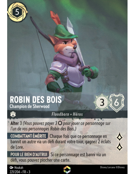 S3 - 221/204 - Robin des Bois : Champion de Sherwood - Enchantée - Disney Lorcana - Série 3