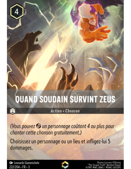 S3 - 222/204 - Quand Soudain Survint Zeus - Enchantée - Disney Lorcana - Série 3