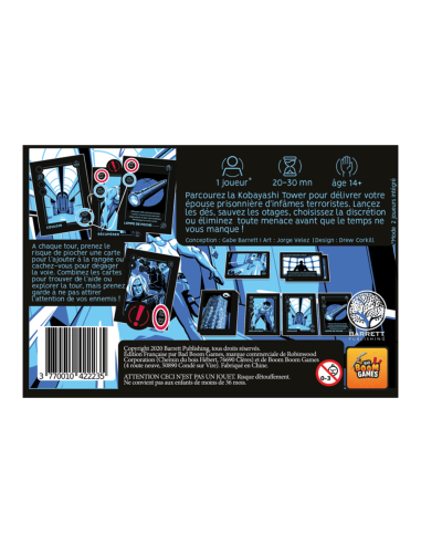TRAQUÉ : Kobayashi Tower - Jeux de société - Jeux Solo - dos de la boîte