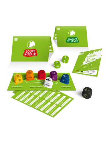 Comment j'ai adopté un dragon - Jeu d'ambiance - Imagination - Création - Matériel - Dés - Cartes - thêmes