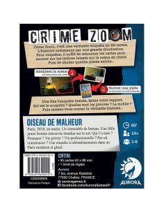 Crime Zoom : Oiseau de Malheur - Jeu d'enquète - Boite - Paris - Illustration 2
