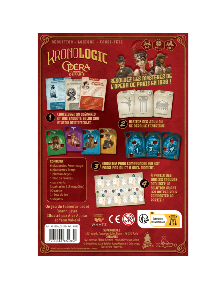KRONOLOGIC : Paris 1920 - Jeux de société - Jeux Initiés - dos de la boîte