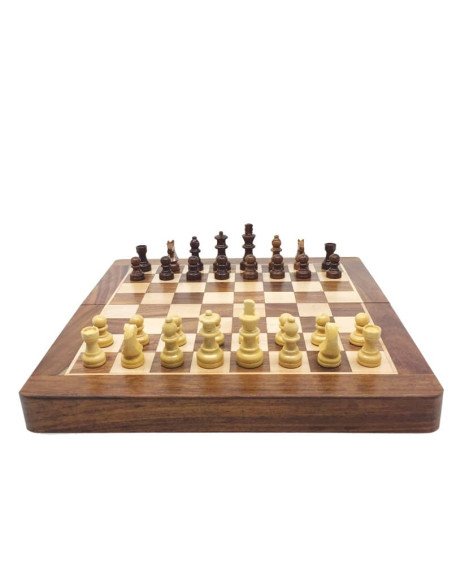 Jeu d'Echec Pliable 18cm (Roi 31mm) - Jeux de société - Jeux Classiques - contenu - matériel - visuel - pions - plateau