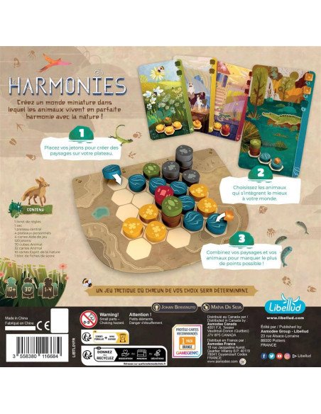 Harmonies - Jeux de société - Jeux Familiaux - dos de la boîte