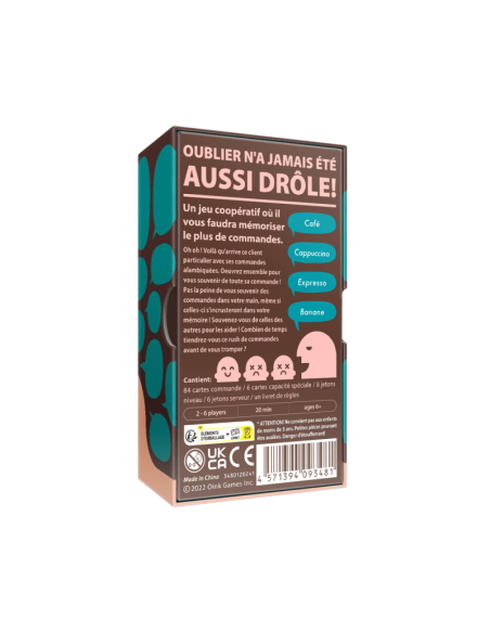 Order Overload : Café - Jeux de société - Jeux Familiaux - dos de la boîte