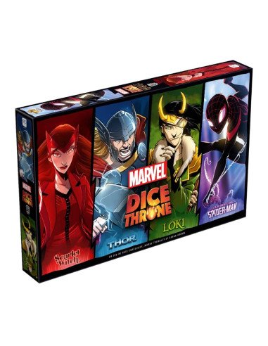 Dice Throne Marvel : Thor, Loki, Spiderman, Scarlet Witch - Jeux de société - Jeux Initiés - cover - couverture - boîte